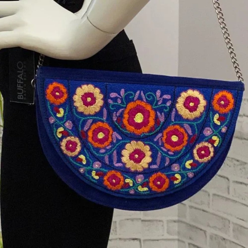 NWOT Bohemian Blue Suede Purse with Removable Chain ***HOST PICK***